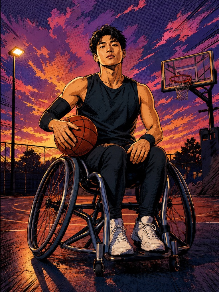 A portrait transformed into dramatic 90s superhero comic art